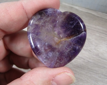Amethyst Heart Worry Stone Shaped Crystal