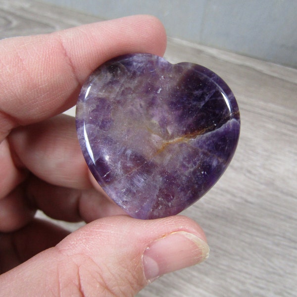 Amethyst Heart Worry Stone Shaped Crystal