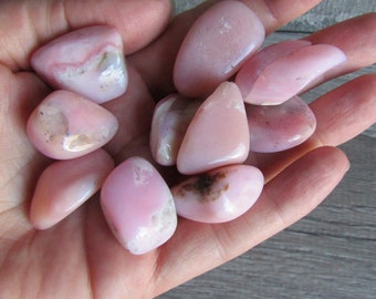 Pink Opal Tumbled Stone 1 inch + Crystal