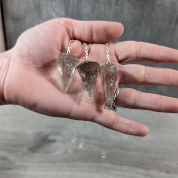 Smoky Quartz Pendulum Divination Tool Faceted Crystal