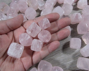 Rose Quartz Tumbled 0.75 inch + Cubic Crystal