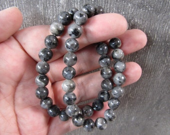 Larvikite Bracelet 8 mm Round Stretchy String 339