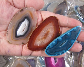 Dyed Agate Set of 3 Assorted Colors 2 Inch Slab Fig 535