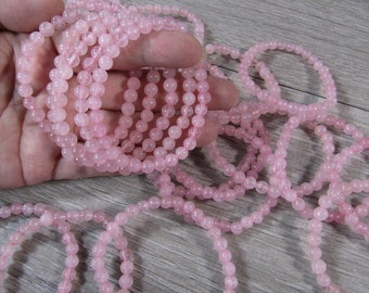 Rose Quartz 6 mm Round Stretchy String Bracelet G188