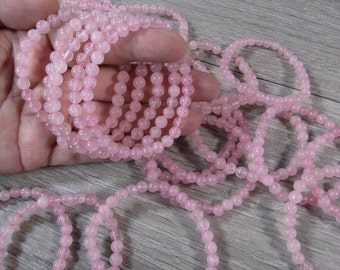 Rose Quartz 6 mm Round Stretchy String Bracelet 312