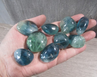 Fluorite Blue Green Tumbled 1 inch + Stone T511