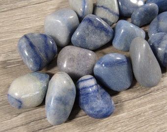 Blue Quartz Tumbled Stone 1 inch + Crystal