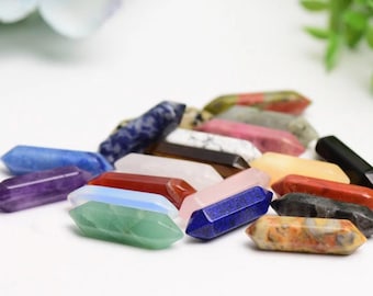 Crystal Gemstone 33 mm x 8 mm Double Terminated Point Carved Wand