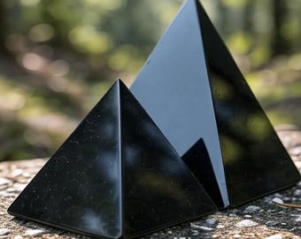 Obsidian Pyramid // Black Volcanic Crystal for Grounding & Protection