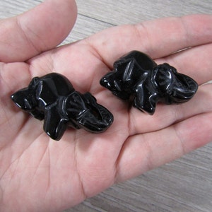 Obsidian Elephant 1 inch Figurine Shaped Stone image 9