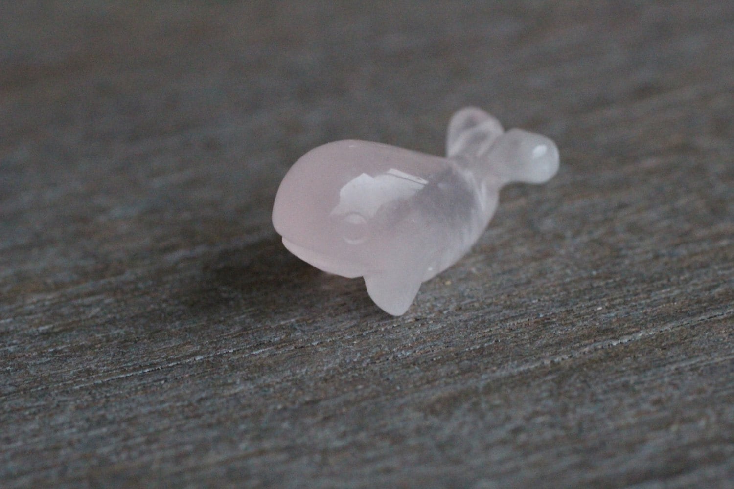 Rose Quartz Stone Whale Figurine F259
