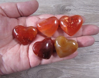 Carnelian Agate Stone Shaped 1.34 inch +/- Heart K325