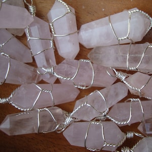 Colgante de cuarzo rosa P46