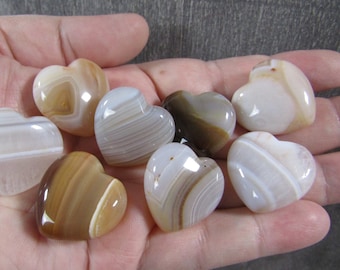 Banded Agate Heart Puffy 25 mm Shaped Stone