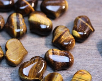 Tiger's Eye Puffy Stone Shaped 25 mm Heart K245