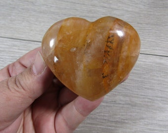 Hematoid Quartz Heart Shaped Stone 3.5 oz Crystal