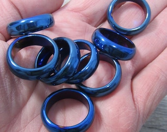 Blue Hematite Ring Approx. Size 6-7 Approx M103