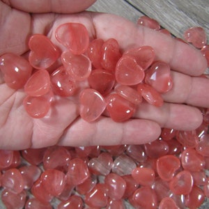 Cherry Quartz Small 17 mm Heart Stone with Flat Back K257 image 8