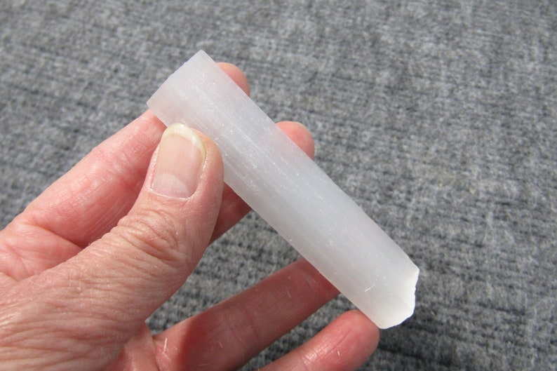 Selenite Wand 3.75 inch Raw Stick Wand SL4 image 9