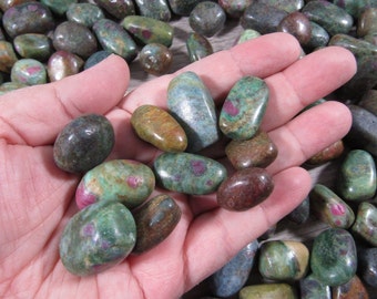 Ruby In Zoisite Tumbled 0.75 inch + Stone T132