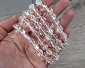 Clear Quartz Bracelet Stretchy String Nugget Style Crystals