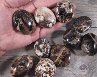 Black Opal Palm Stone 1.25 inch +