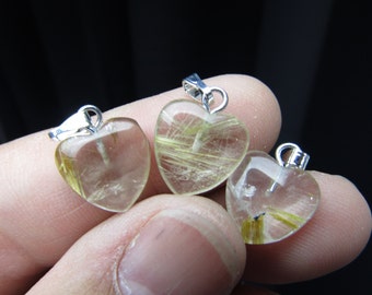 Rutilated Quartz Smaller Heart Pendant P27