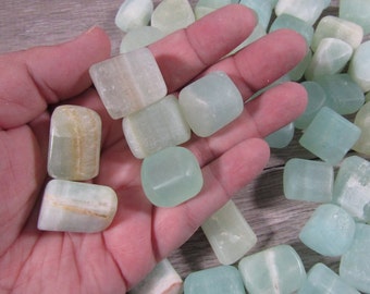 Pistachio Calcite Tumbled Stone 1 inch + Crystal