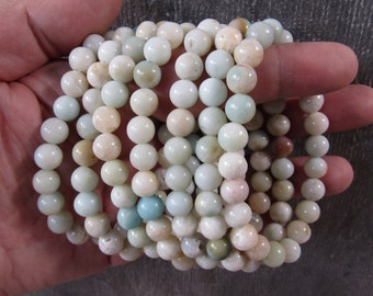 Amazonite Round Stretchy String Bracelet 8 mm G144