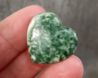 Tree Agate  25 mm Gemstone Heart A463