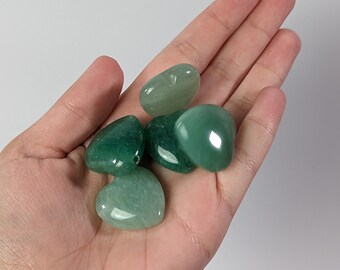 Green Aventurine Bead Heart Shaped 25 mm Stone Focal A22-103
