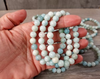 Amazonite Round Stretchy String Bracelet 8 mm Stone 157
