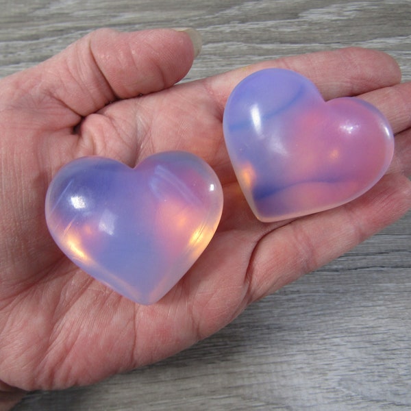 Pink Opalite Puffy About 45 mm Heart K284