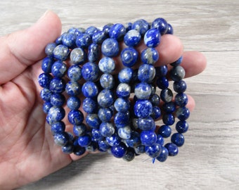 Lapis Stretchy String Small Nugget Bracelet G312