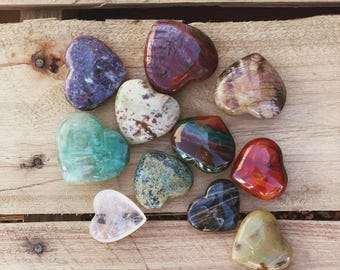 Small Gemstone Puffy Pocket Heart About 1” Across