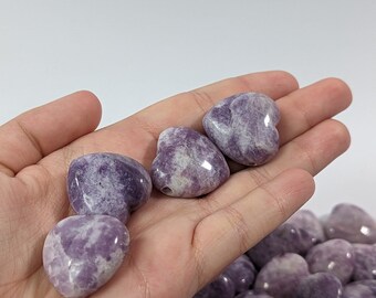 Lepidolite Bead Heart Shaped 25 mm Stone Focal A22-204