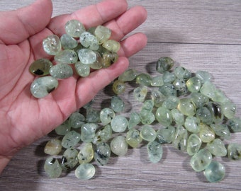 Prehnite with Epidot 1/2 inch + Tumbled Stone T217