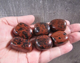 Mahogany Obsidian 1 inch + Tumbled Stone T239