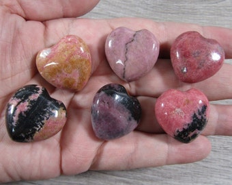 Rhodonite Stone Puffy 25 mm Heart A468