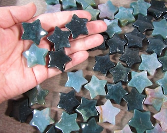 Moss Agate Gemstone 26 mm Star F460