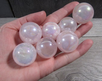 Rose Quartz Aura Stone Sphere 25 mm - 30 mm Shaped Stone