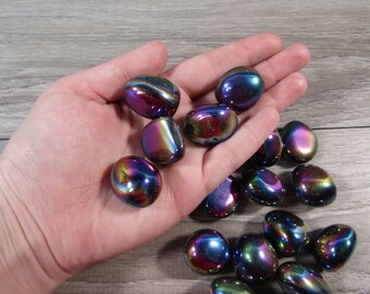 Titanium Aura Quartz 1 inch + Tumbled Stone T331