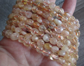 Citrine Bracelet Stretchy String Oval Style 305
