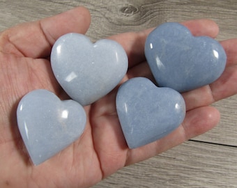 Angelite Heart Puffy Large Shaped Stone A462