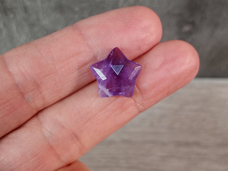Amethyst Star Crystal Faceted Bead approx. 13 x 14 x 6.5 mm F250 image 3
