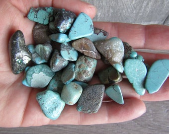 Turquoise 0.5 inch + Tumbled Stone T105