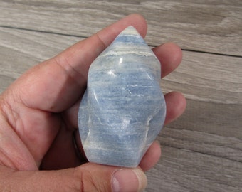 Blue Calcite Shaped 2 inch + Flame M298