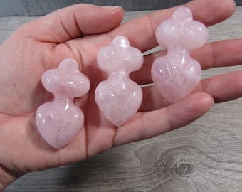 Rose Quartz Goddess Figurine 2 inch approx Shaped Stone