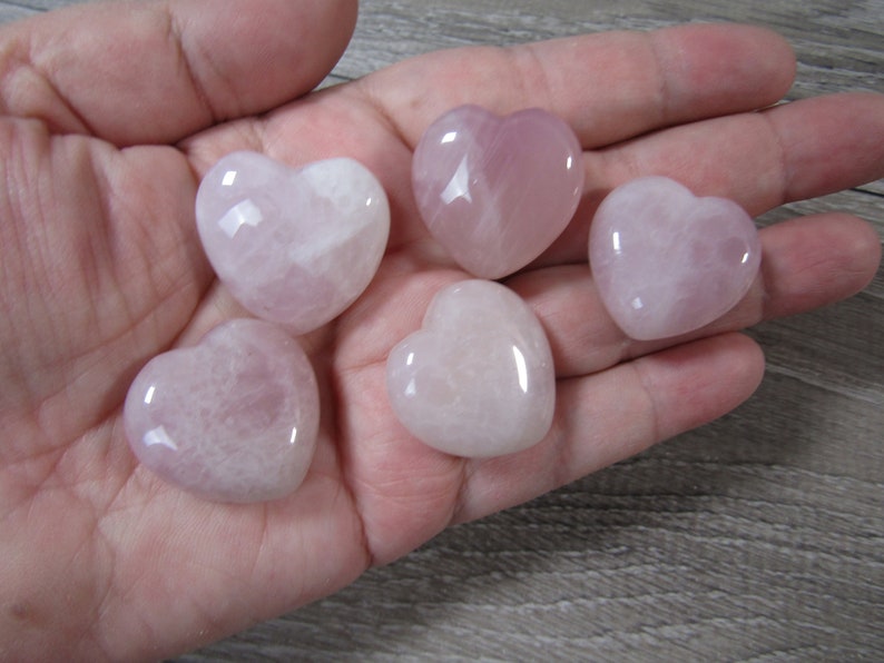 Rose Quartz Puffy 25 mm Heart A1 image 7