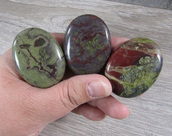 Dragon Bloodstone Palm Stone Oval Shaped Crystal